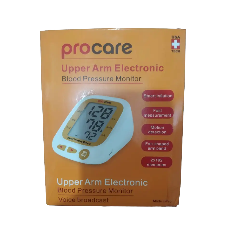 ProCare Blood Pressure Monitor | Upper Arm Electronic | Bp Machine with Voice Broadcast
