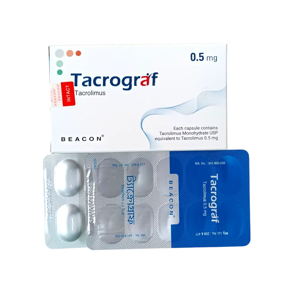Tacrograf | 0.5 mg | Capsule | ট্যাক্রোগ্রাফ 0.5 মি.গ্রা. ক্যাপসুল